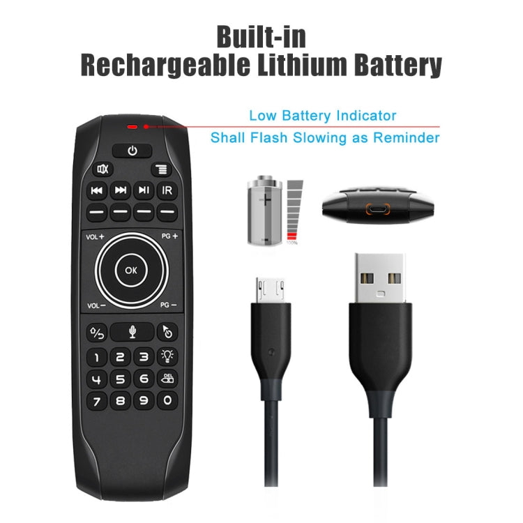 G7V Pro 2.4GHz Fly Air Mouse Teclado inalámbrico con retroiluminación LED Control remoto con giroscopio para Android TV Box / PC, compatible con voz inteligente