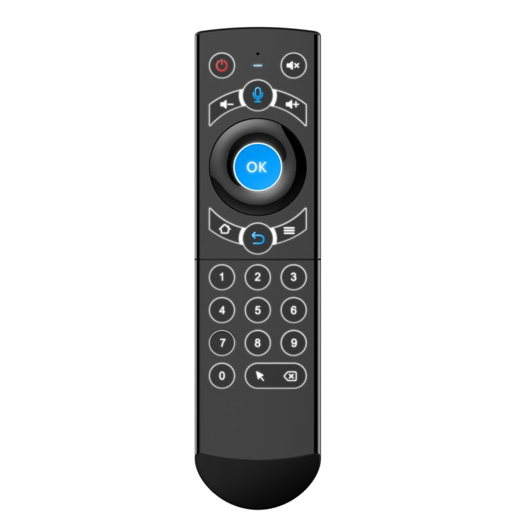 G21 2.4GHz Fly Air Mouse Teclado inalámbrico con retroiluminación LED Control remoto con giroscopio para Android TV Box / PC, compatible con voz inteligente, Blue