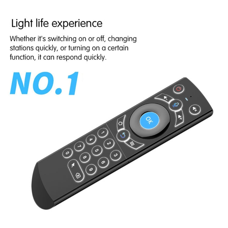 G21 2.4GHz Fly Air Mouse Teclado inalámbrico con retroiluminación LED Control remoto con giroscopio para Android TV Box / PC, compatible con voz inteligente, Orange