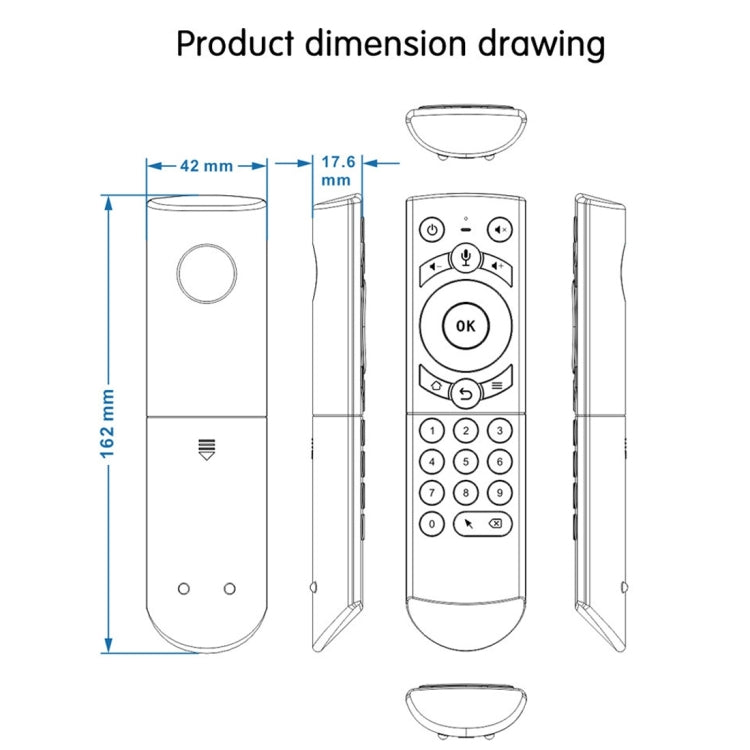 G21 2.4GHz Fly Air Mouse Teclado inalámbrico con retroiluminación LED Control remoto con giroscopio para Android TV Box / PC, compatible con voz inteligente, Orange
