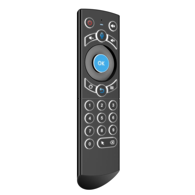 G21 2.4GHz Fly Air Mouse Teclado inalámbrico con retroiluminación LED Control remoto con giroscopio para Android TV Box / PC, compatible con voz inteligente, Blue