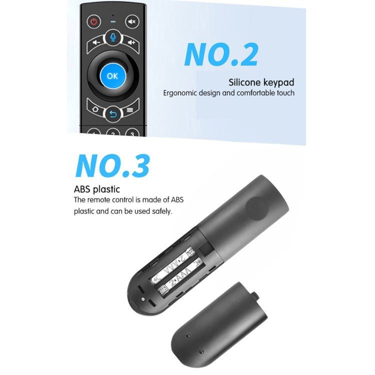 G21 2.4GHz Fly Air Mouse Teclado inalámbrico con retroiluminación LED Control remoto con giroscopio para Android TV Box / PC, compatible con voz inteligente, Blue