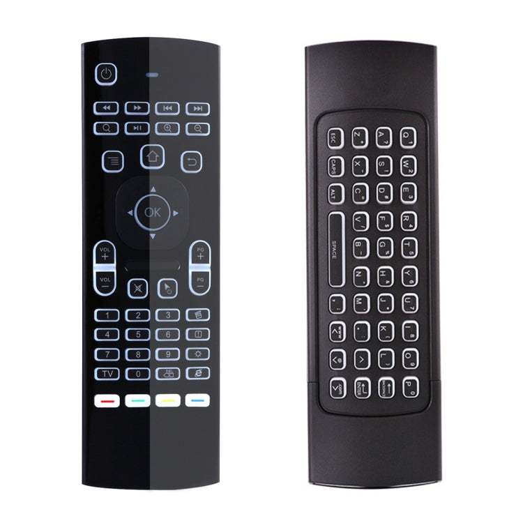 MX3 2,4 GHz Fly Air Mouse retroiluminación LED teclado inalámbrico Control remoto con giroscopio para Android TV Box/PC