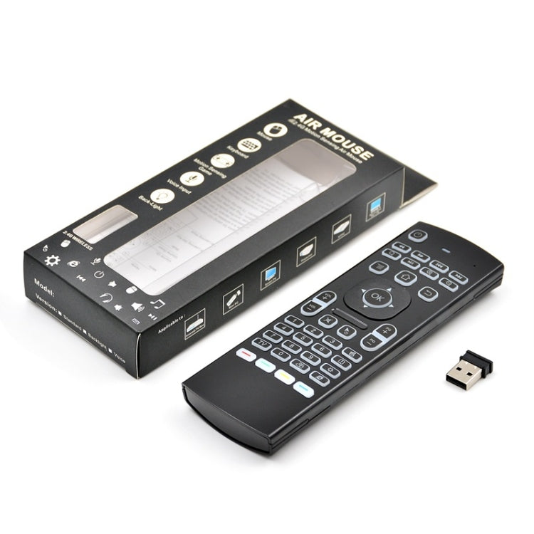 MX3 2,4 GHz Fly Air Mouse retroiluminación LED teclado inalámbrico Control remoto con giroscopio para Android TV Box/PC