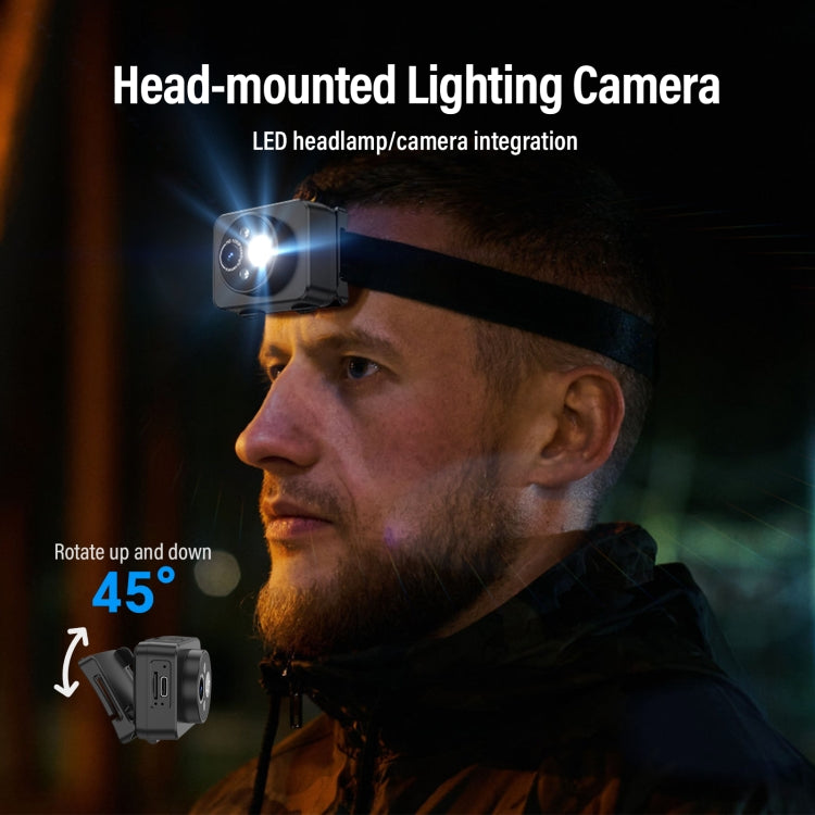 Cámara de iluminación de grabación de vídeo con sensor de movimiento LED montada en la cabeza D8 1080P, D8