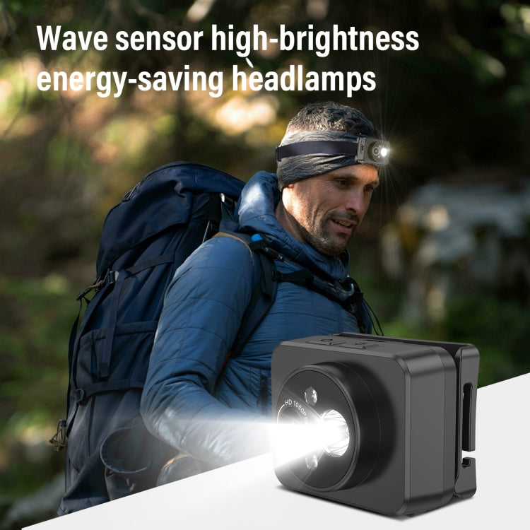 Cámara de iluminación de grabación de vídeo con sensor de movimiento LED montada en la cabeza D8 1080P, D8