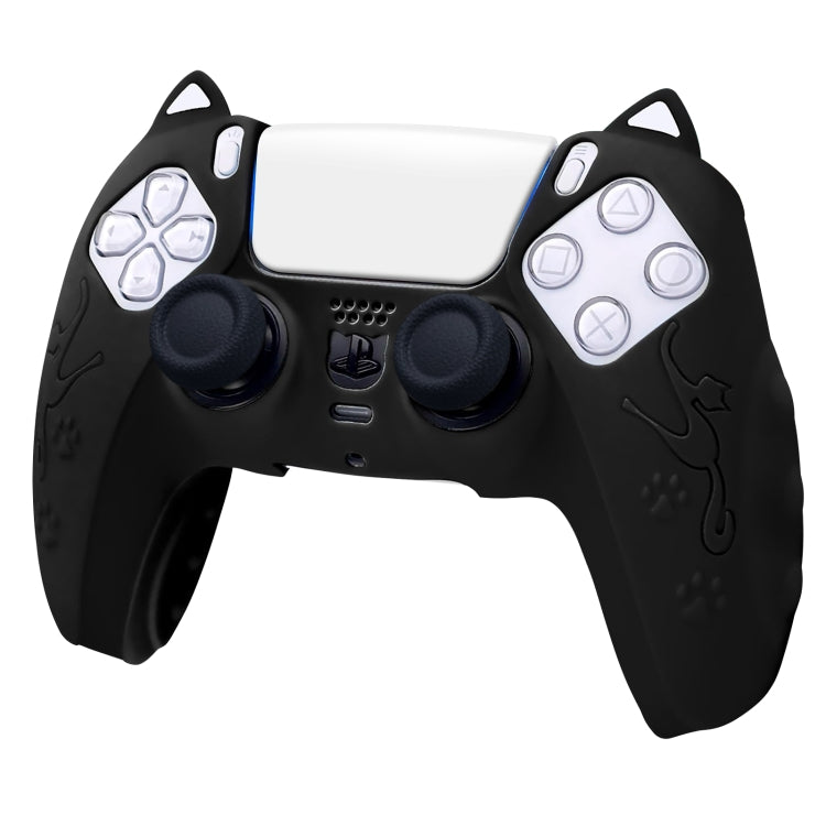 Funda protectora de silicona para mando de juegos con forma de oreja de gato, For Sony PS5