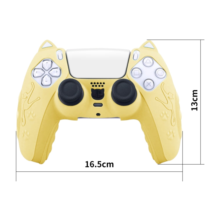 Funda protectora de silicona para mando de juegos con forma de oreja de gato, For Sony PS5