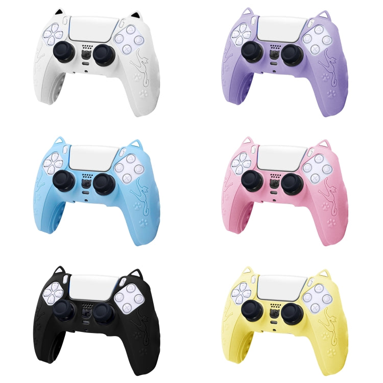 Funda protectora de silicona para mando de juegos con forma de oreja de gato, For Sony PS5