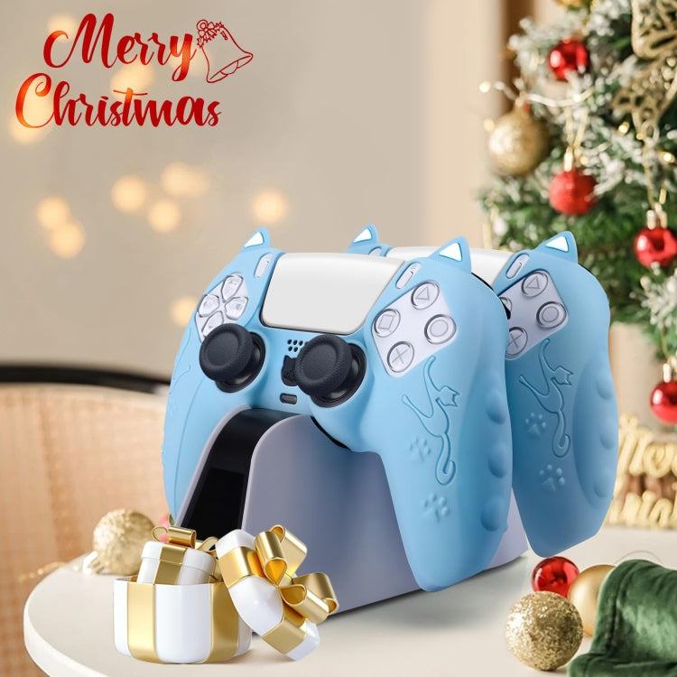 Funda protectora de silicona para mando de juegos con forma de oreja de gato, For Sony PS5