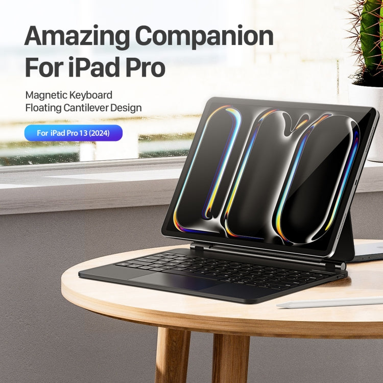 Funda de cuero para tableta con teclado magnético flotante serie DUX DUCIS MK, For iPad Pro 13 2024, For iPad Air 13 2024 / Pro 12.9 2022 / 2021, For iPad Pro 11 2024