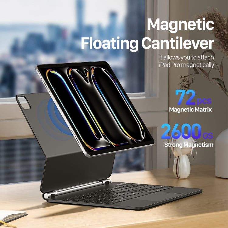 Funda de cuero para tableta con teclado magnético flotante serie DUX DUCIS MK, For iPad Pro 13 2024, For iPad Air 13 2024 / Pro 12.9 2022 / 2021, For iPad Pro 11 2024