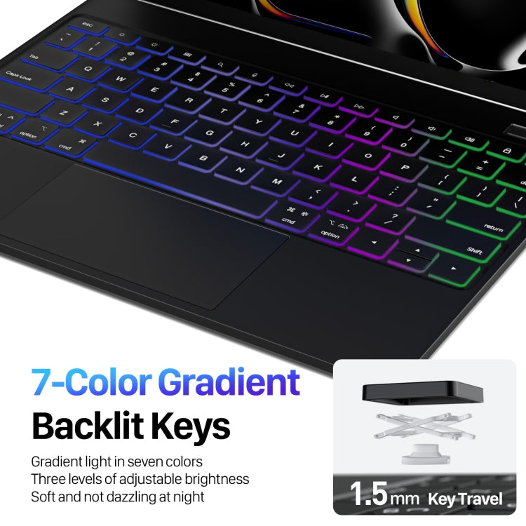 Funda de cuero para tableta con teclado magnético flotante serie DUX DUCIS MK, For iPad Pro 13 2024, For iPad Air 13 2024 / Pro 12.9 2022 / 2021, For iPad Pro 11 2024