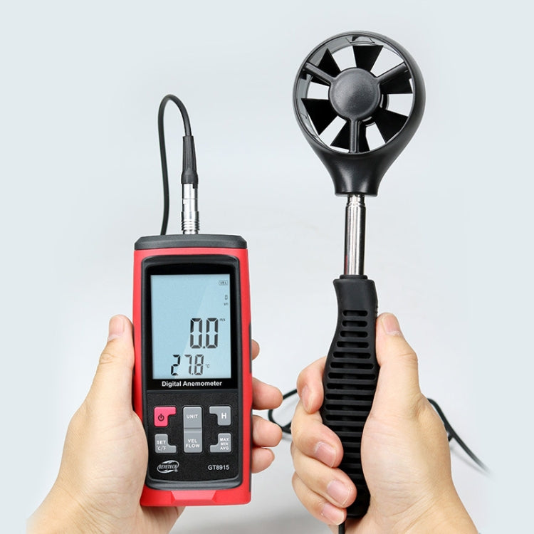 Anemómetro digital con pantalla LCD BENETECH GT8915, BENETECH GT8915