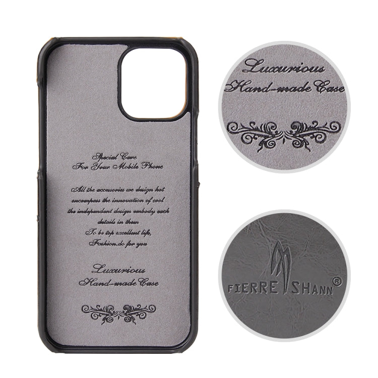 Funda de cuero PU con textura de cera de aceite retro Fierre Shann con ranuras para tarjetas, For iPhone 12 Pro Max, For iPhone 12 / 12 Pro, For iPhone 12 mini