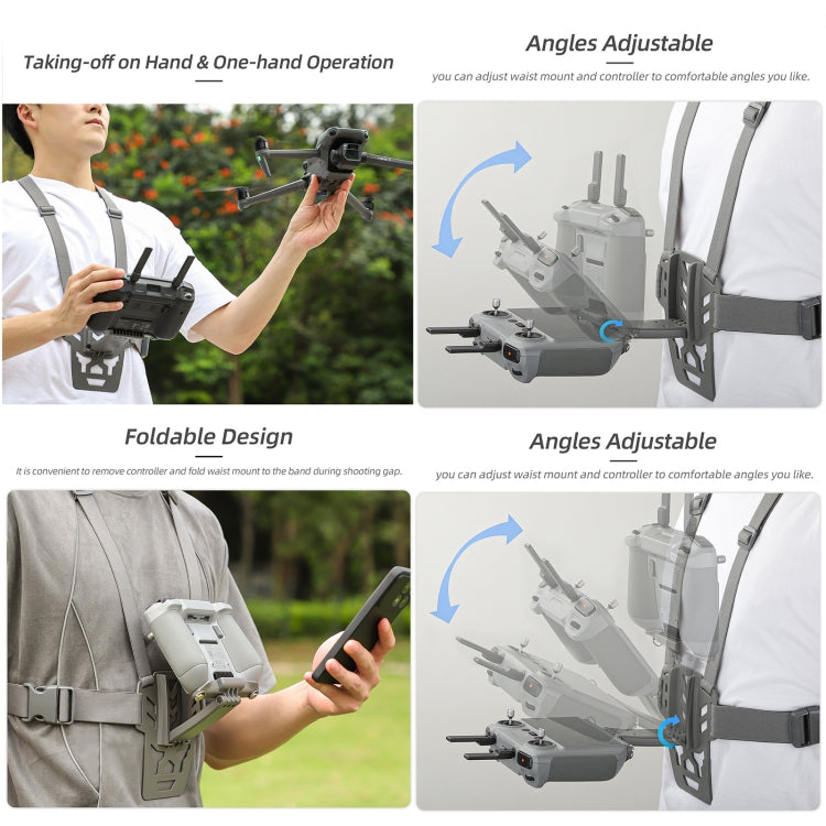 Sunnylife Control remoto Soporte de cintura Correa para el pecho, For DJI RC 2 / 1, For DJI RC Pro