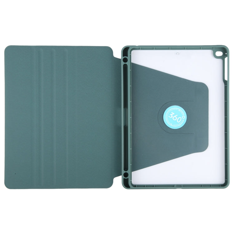 GEBEI Funda de cuero para tableta inteligente giratoria de acrílico TPU con 3 pliegues y ranura para bolígrafo, For iPad 9.7 2018 & 2017 / Air / Air2