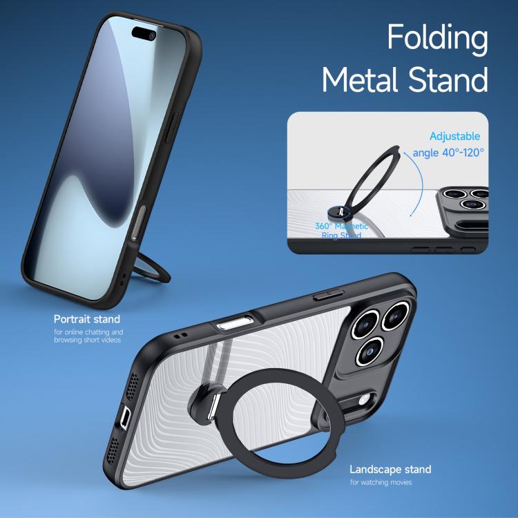 DUX DUCIS Aimo Mag Series MagSafe Ring Holder Estuche para teléfono esmerilado, For iPhone 17 Pro Max, For iPhone 17 Pro, For iPhone 17, For iPhone Air, For iPhone 16 Pro Max, For iPhone 16 Pro, For iPhone 16 Plus, For iPhone 16