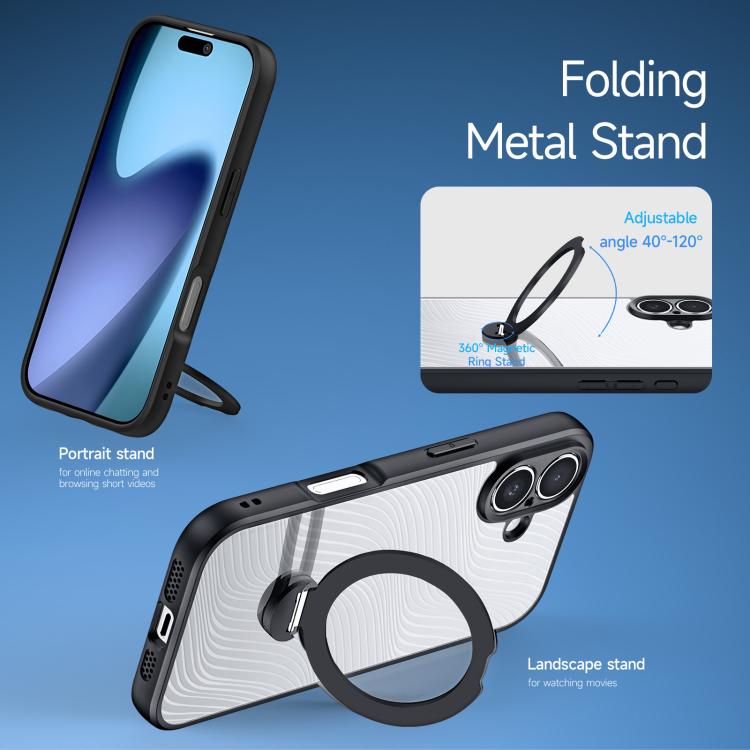 DUX DUCIS Aimo Mag Series MagSafe Ring Holder Estuche para teléfono esmerilado, For iPhone 17 Pro Max, For iPhone 17 Pro, For iPhone 17, For iPhone Air, For iPhone 16 Pro Max, For iPhone 16 Pro, For iPhone 16 Plus, For iPhone 16
