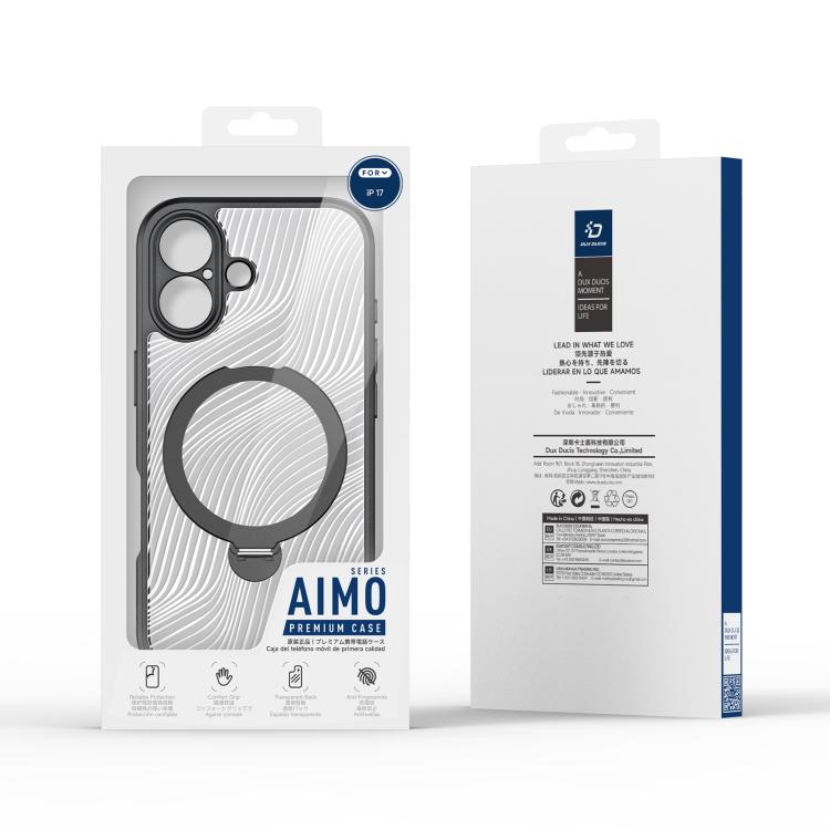 DUX DUCIS Aimo Mag Series MagSafe Ring Holder Estuche para teléfono esmerilado, For iPhone 17 Pro Max, For iPhone 17 Pro, For iPhone 17, For iPhone Air, For iPhone 16 Pro Max, For iPhone 16 Pro, For iPhone 16 Plus, For iPhone 16