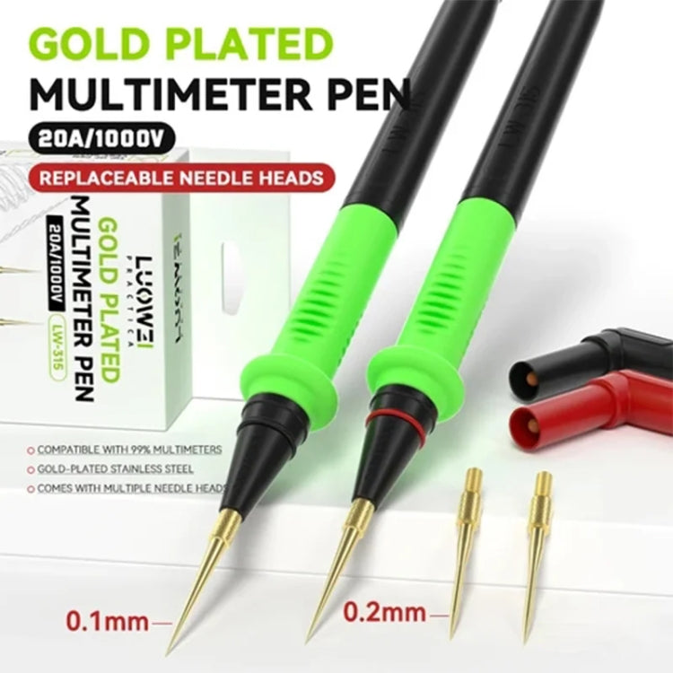 Luowei LW-315 1000V / 20A Cable de prueba de multímetro universal de silicona suave para multímetro digital, LW-315