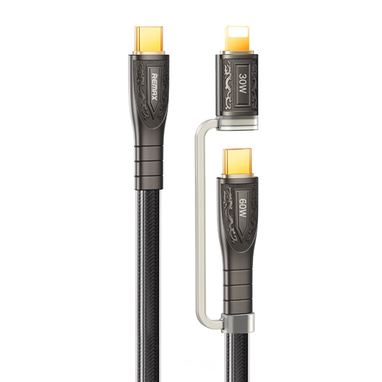REMAX RC-C165 Prime 1,2 m 60 W Tipo-C a Tipo-C + Cable de carga rápida trenzado de 8 pines, RC-C165