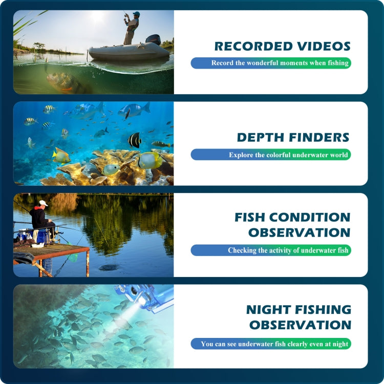 Cámara de video de pesca submarina inalámbrica Lure 1080P con grabación en bucle / control remoto por aplicación