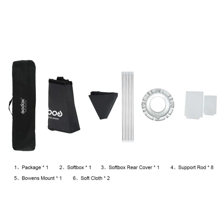 Softbox octagonal Godox para flash Speedlite, luz de estudio para fotografía, Softbox con montura Bowens, 95cm, 120cm, 140cm