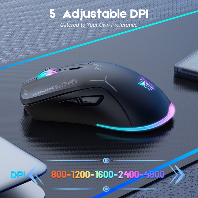ONIKUMA CW917 RGB 4800DPI Modo dual con cable + Ratón inalámbrico de 2,4 GHz, CW917 (Black), CW917 (White)