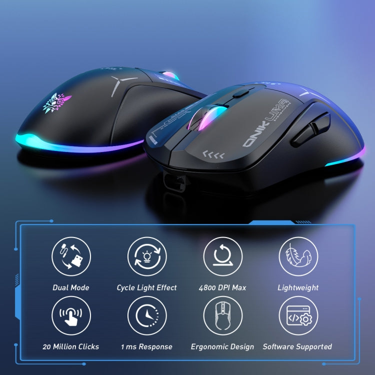 ONIKUMA CW917 RGB 4800DPI Modo dual con cable + Ratón inalámbrico de 2,4 GHz, CW917 (Black), CW917 (White)
