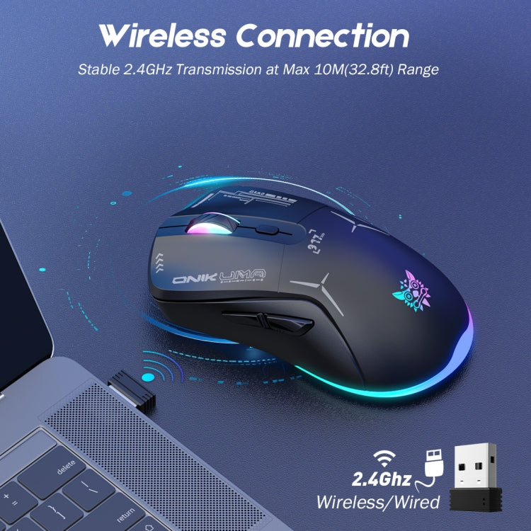 ONIKUMA CW917 RGB 4800DPI Modo dual con cable + Ratón inalámbrico de 2,4 GHz, CW917 (Black), CW917 (White)