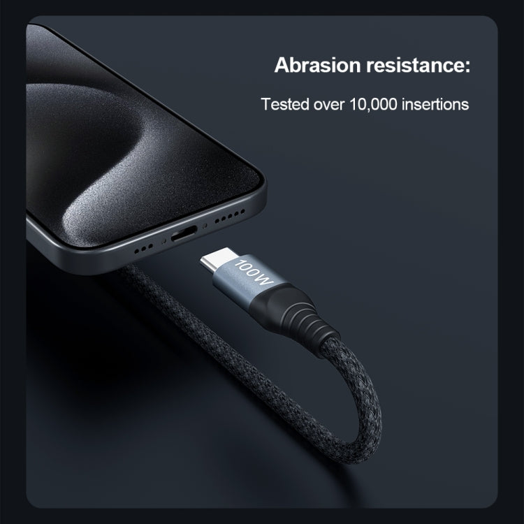 Cable de datos de carga rápida NILLKIN PD3.0 100 W/27 W USB-C/Tipo C a USB-C/Tipo C + 8 pines de doble alimentación, longitud: 1,5 m