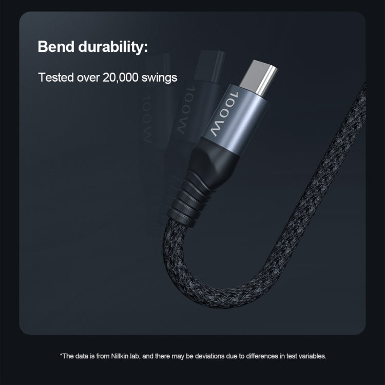 Cable de datos de carga rápida NILLKIN PD3.0 100 W/27 W USB-C/Tipo C a USB-C/Tipo C + 8 pines de doble alimentación, longitud: 1,5 m