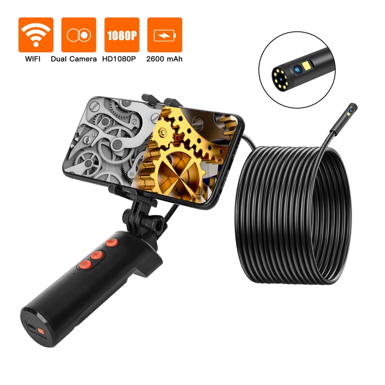 F280 1080P IP68 Cámara dual impermeable WiFi Endoscopio digital, 2m Hard Cable, 5m Hard Cable, 10m Hard Cable