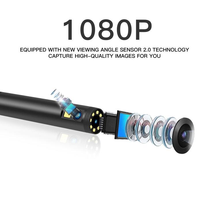 F280 1080P IP68 Cámara dual impermeable WiFi Endoscopio digital, 2m Hard Cable, 5m Hard Cable, 10m Hard Cable