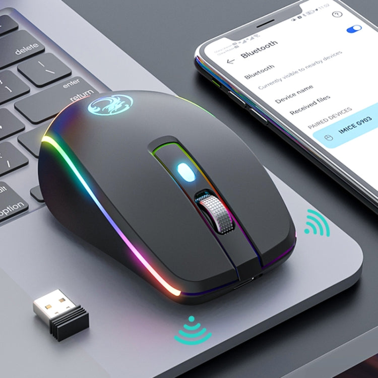 Ratón inalámbrico para juegos silencioso con Bluetooth y modo dual de 6 teclas iMICE G903