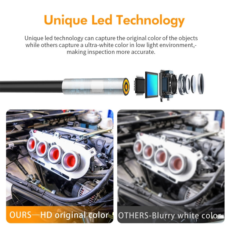 inskam107 3,9 mm 3 en 1 cámara de inspección de endoscopio digital industrial resistente al agua HD, 1m Hard Cable, 3.5m Hard Cable, 5m Hard Cable