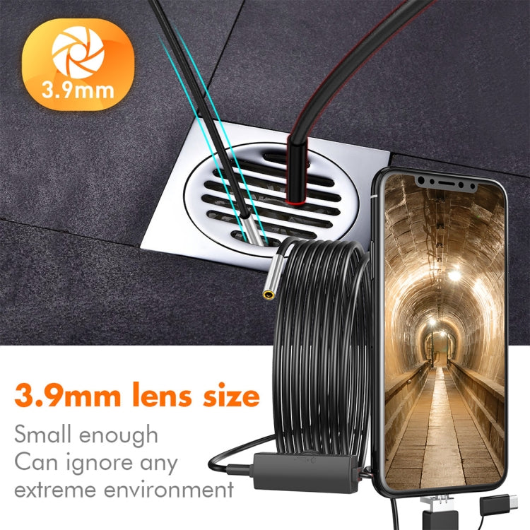 inskam107 3,9 mm 3 en 1 cámara de inspección de endoscopio digital industrial resistente al agua HD, 1m Hard Cable, 3.5m Hard Cable, 5m Hard Cable