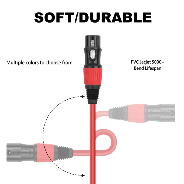 Cable de audio JC1015 XLR de 3 pines macho a hembra, 4 colores/juego, 1m, 1.8m