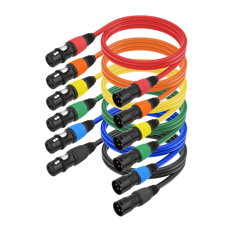 Cable de audio JC1015 XLR de 3 pines macho a hembra, 6 colores/juego, 1m, 1.8m