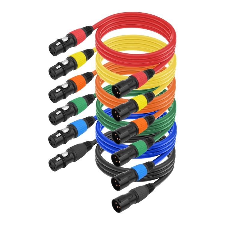 Cable de audio JC1015 XLR de 3 pines macho a hembra, 6 colores/juego, 1m, 1.8m