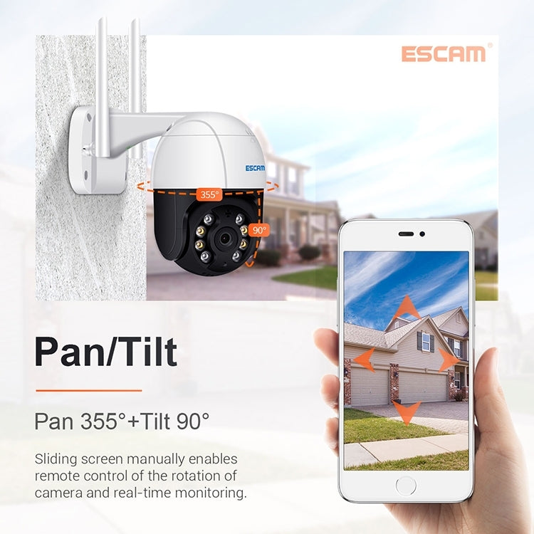 ESCAM QF518 Cámara IP WiFi inteligente de 5MP, compatible con detección de humanos AI / seguimiento automático / visión nocturna de doble luz / almacenamiento en la nube / audio bidireccional / tarjeta TF, EU Plug, US Plug, UK Plug, AU Plug
