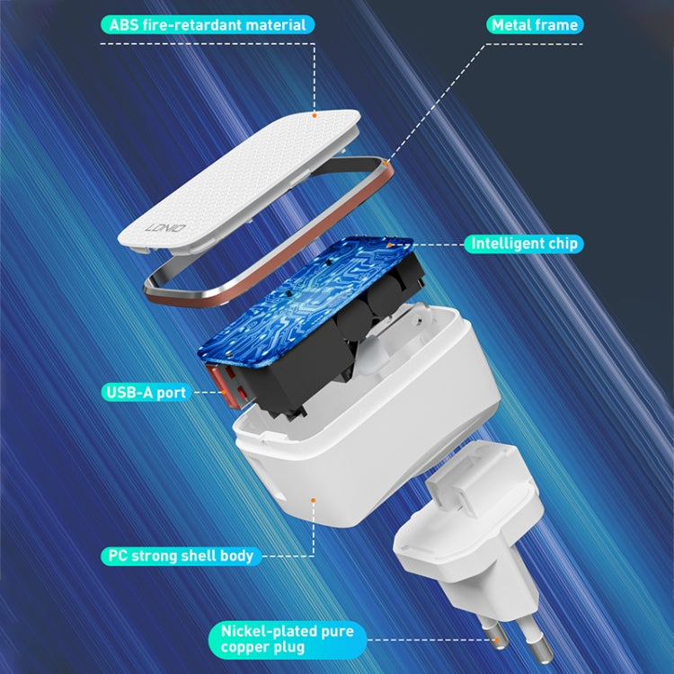 Cargador rápido USB LDNIO A1204Q QC3.0 de 18 W con cable USB a 8 pines de 1 m, EU Plug, UK Plug, US Plug