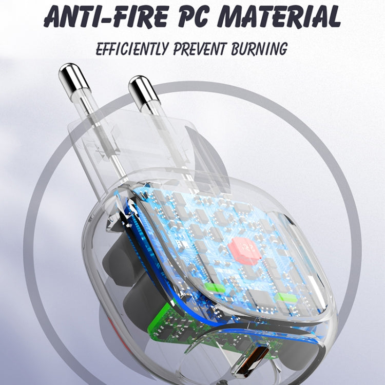 Cargador rápido LDNIO A1206C PD27W USB-C / Type-C con cable de 8 pines de 1 m, EU Plug