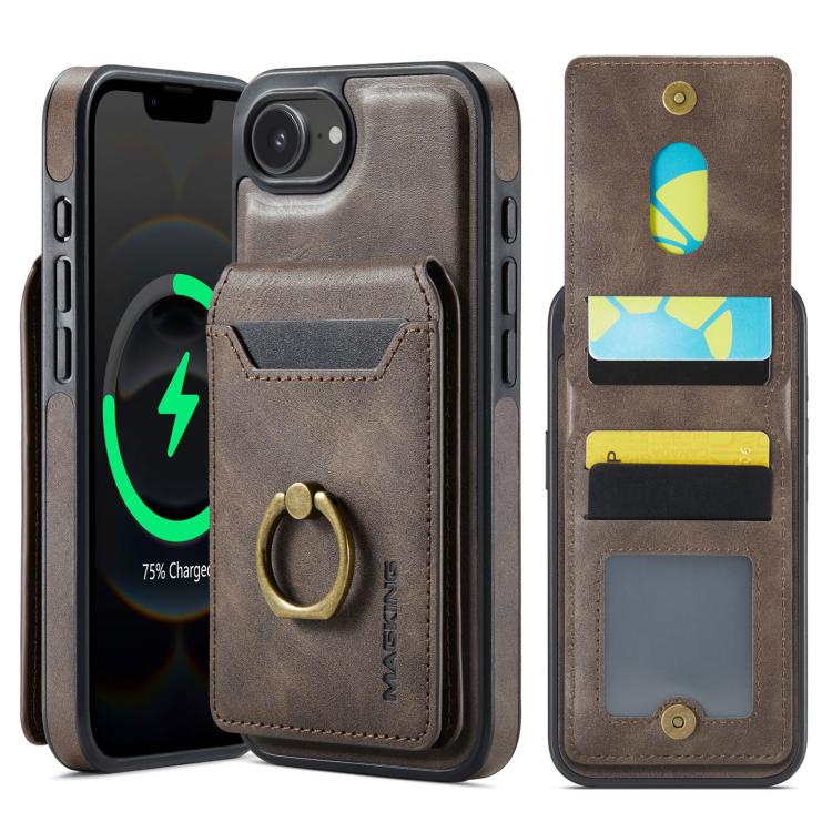 Funda para teléfono con tapa trasera RFID y billetera desmontable MagSafe DG.MING K1, For iPhone 17e / 16e, For iPhone 17 Pro Max, For iPhone 17 Pro, For iPhone 17, For iPhone Air, For iPhone 16 Pro Max, For iPhone 16 Pro, For iPhone 16 Plus           ...