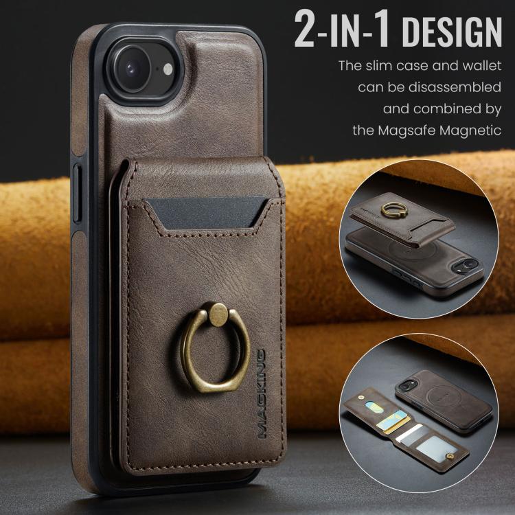 Funda para teléfono con tapa trasera RFID y billetera desmontable MagSafe DG.MING K1, For iPhone 17e / 16e, For iPhone 17 Pro Max, For iPhone 17 Pro, For iPhone 17, For iPhone Air, For iPhone 16 Pro Max, For iPhone 16 Pro, For iPhone 16 Plus           ...