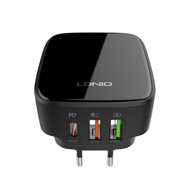 Cargador LDNIO Q334 de 32 W tipo C + puerto USB doble con cable de datos micro USB, EU Plug, UK Plug, US Plug