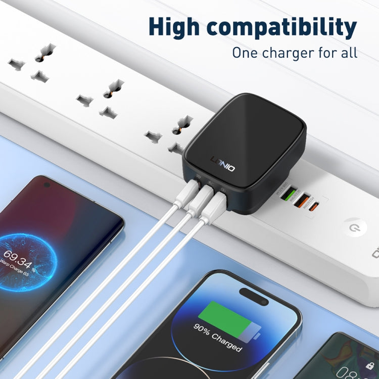 Cargador LDNIO Q334 de 32 W tipo C + puerto USB doble con cable de datos micro USB, EU Plug, UK Plug, US Plug