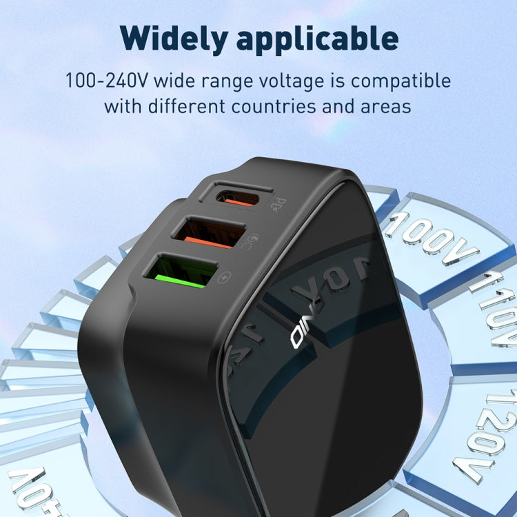 Cargador LDNIO Q334 de 32 W tipo C + puerto USB doble con cable de datos USB-C/Tipo C a USB-C/Tipo C, EU Plug, UK Plug, US Plug
