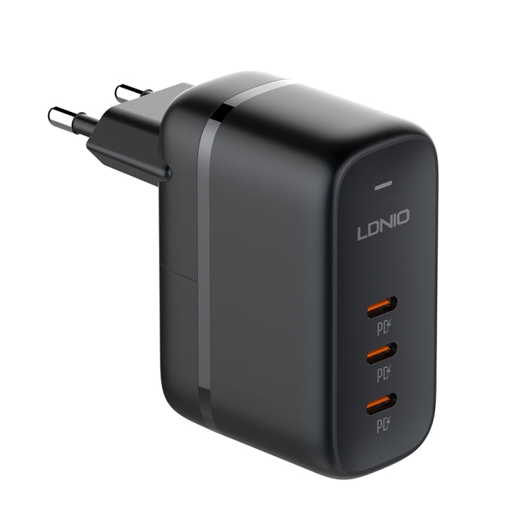 Cargador de interfaz LDNIO Q367 65W GaN con 3 puertos USB-C/Tipo-C y cable de datos USB-C/Tipo-C a USB-C/Tipo-C, EU Plug, UK Plug, US Plug